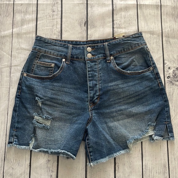 No Boundaries Pants - No Boundaries Distressed Denim High Rise Shorts Junior Size 13 Stretch NEW